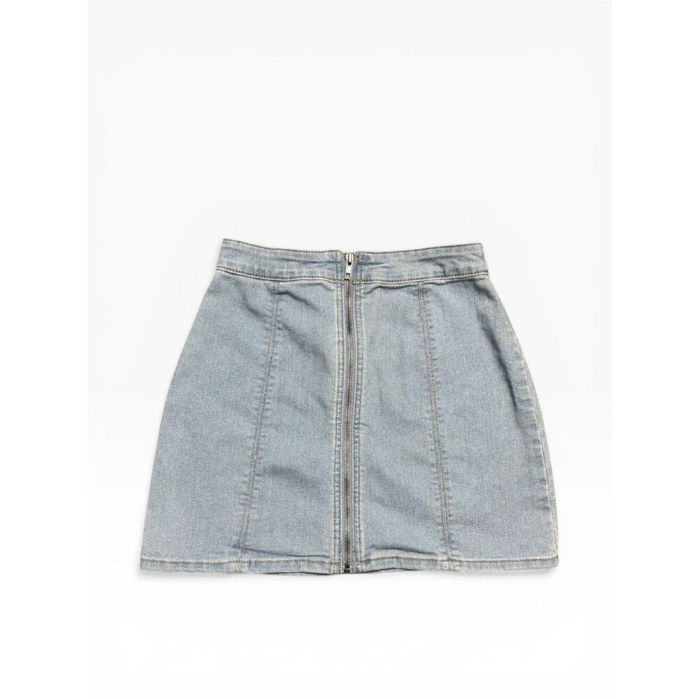Y2K Forever 21 Skirt Women’s Small Micro Mini Zipper Front Coquette Denim